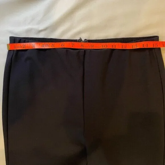 Rag & Bone Black Lace Up Ankle Pant Skinny Ponte Knit Back Zipper Size 10 - Picture 8 of 12